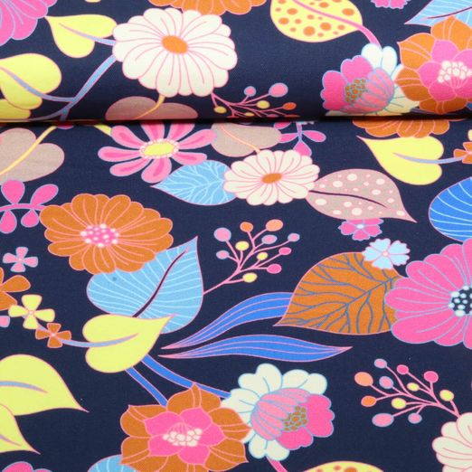 Toile canevas bio - Hamburger Liebe Gleam Bloomorama Bleu marine