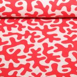 Ekologisk Jacquard Jersey - HHL Gleam Twistmaze Doubleface Ecru Röd