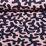 Jersey jacquard bio - Hamburger Liebe Gleam Twistmaze Double face Bleu marine Rose