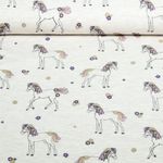 Jersey - Chevaux Brillant Ecru Mélange