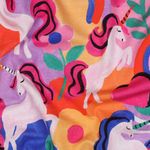 Jersey di cotone - Stampa digitale unicorni indaco