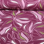 Jersey de viscose - Fleurs Mauve foncé