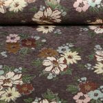 Gobelin - Chenille Fleurs Doré Marron