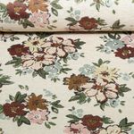 Gobelin - Chenille Fleurs Doré Beige