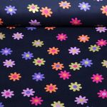 Babycord - Blumen Gold Navy