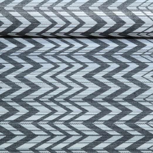 Toile jacquard durable - Zig zag Gris