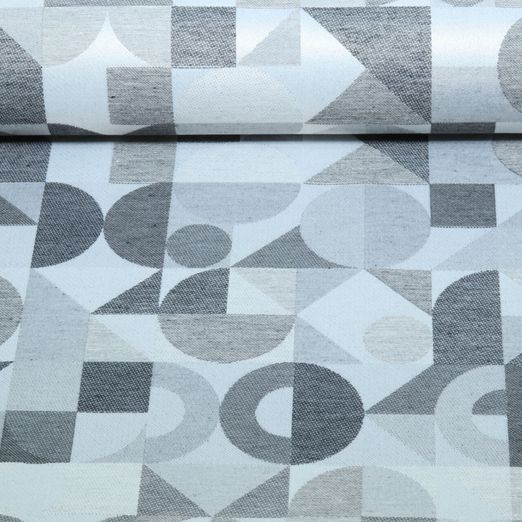 Toile jacquard durable - Géométrique Gris
