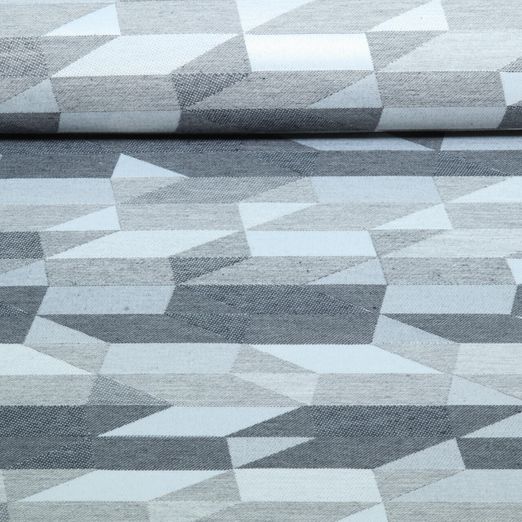 Toile jacquard durable - Rayures géométrique Gris