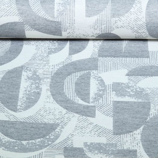 Toile jacquard durable - Motif rétro Gris clair