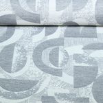 Toile jacquard durable - Motif rétro Gris clair