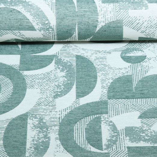 Toile jacquard durable - Motif rétro Vert