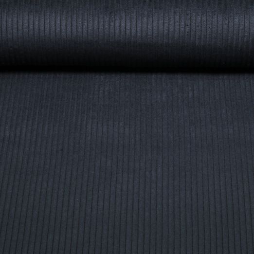 Velours côtelé - Larges côtes - Uni 4,5mm Noir