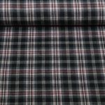 Tissu chemise - Carreaux bûcheron Noir Gratté Teinté dans la masse