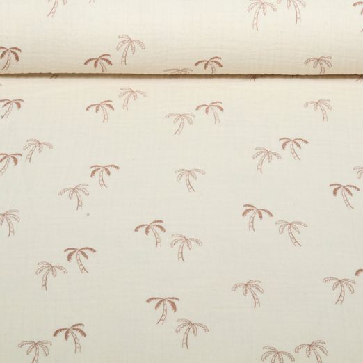 Gaze de coton Bio nature - Palmiers Naturel