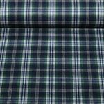 Tissu chemise - Carreaux bûcheron Bleu marine Gratté Teinté dans la masse