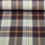 Tissu chemise - Carreaux bûcheron Beige Gratté Teinté dans la masse