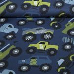 Baumwoll-Popeline - Digitaldruck Monstertrucks Navy