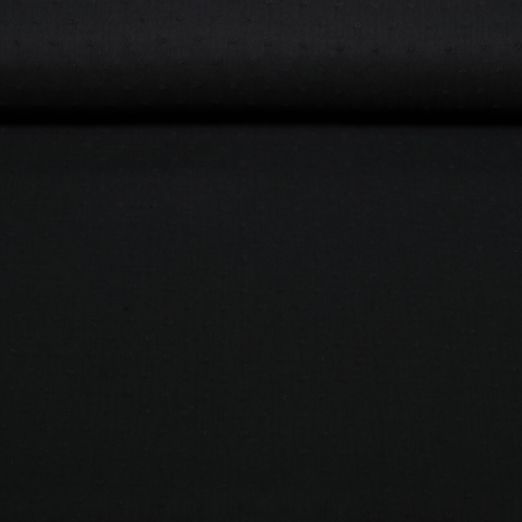 Gaze de coton plumetis - Noir Uni