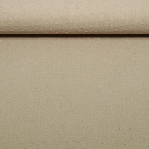 Gaze de coton plumetis - Camel Uni