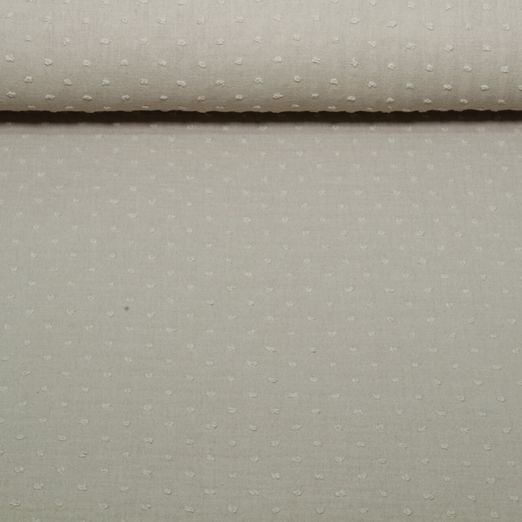 Gaze de coton plumetis - Beige foncé Uni