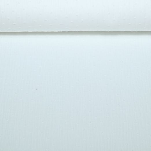 Gaze de coton plumetis - Blanc Uni