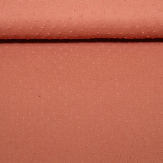 Gaze de coton plumetis - Cuivre Uni