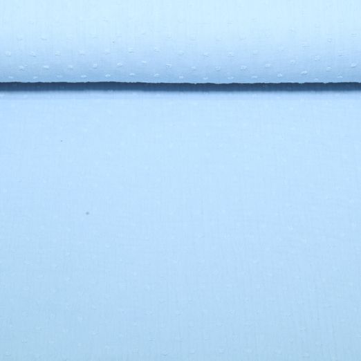 Gaze de coton plumetis - Bleu clair Uni