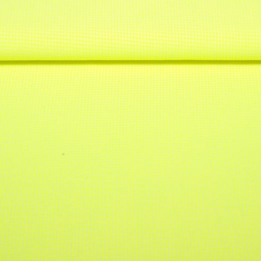 Popeline Seersucker - Carreaux vichy Fluo Jaune