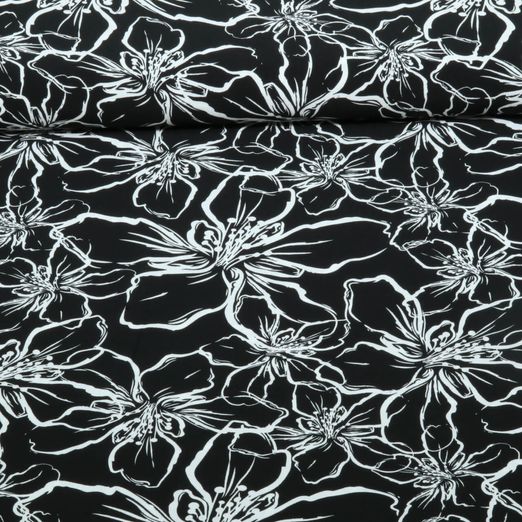 Viscose - Fleurs Noir EcoVero