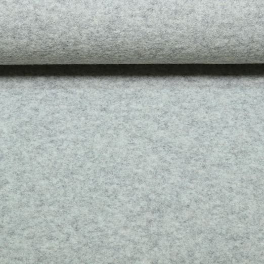 Wollfleece Merino - Uni Hellgrau Melange Mulesingfrei