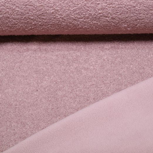 Polaire teddy - Double face Bouclette Uni Rose