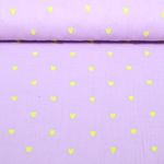 Baumwoll-Musselin - Double Gauze Herzen Neon Bestickt Flieder