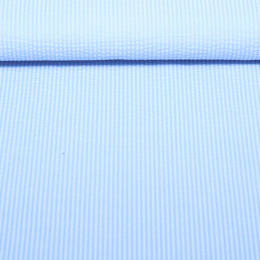 Seersucker – Rayures Bleu clair