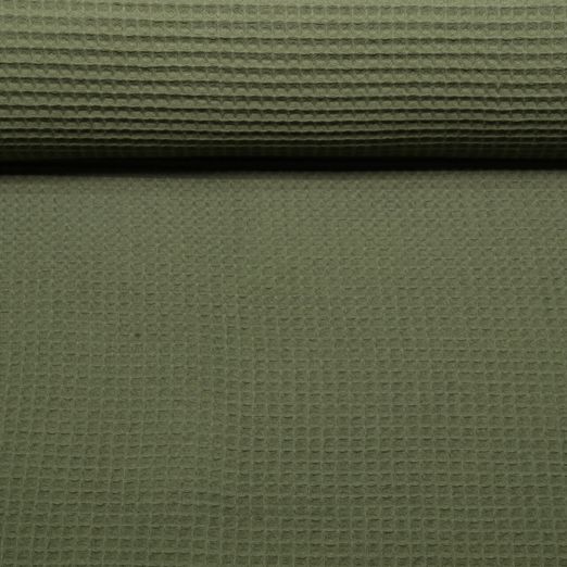 Nid d'abeille Lotta - Uni Vert olive foncé