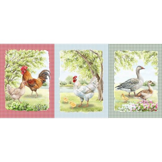 Canvas Geschirrtücher Panel - Hühner und Enten Multicolor Canvas Geschirrtücher Panel - Hühner und Enten Multicolor