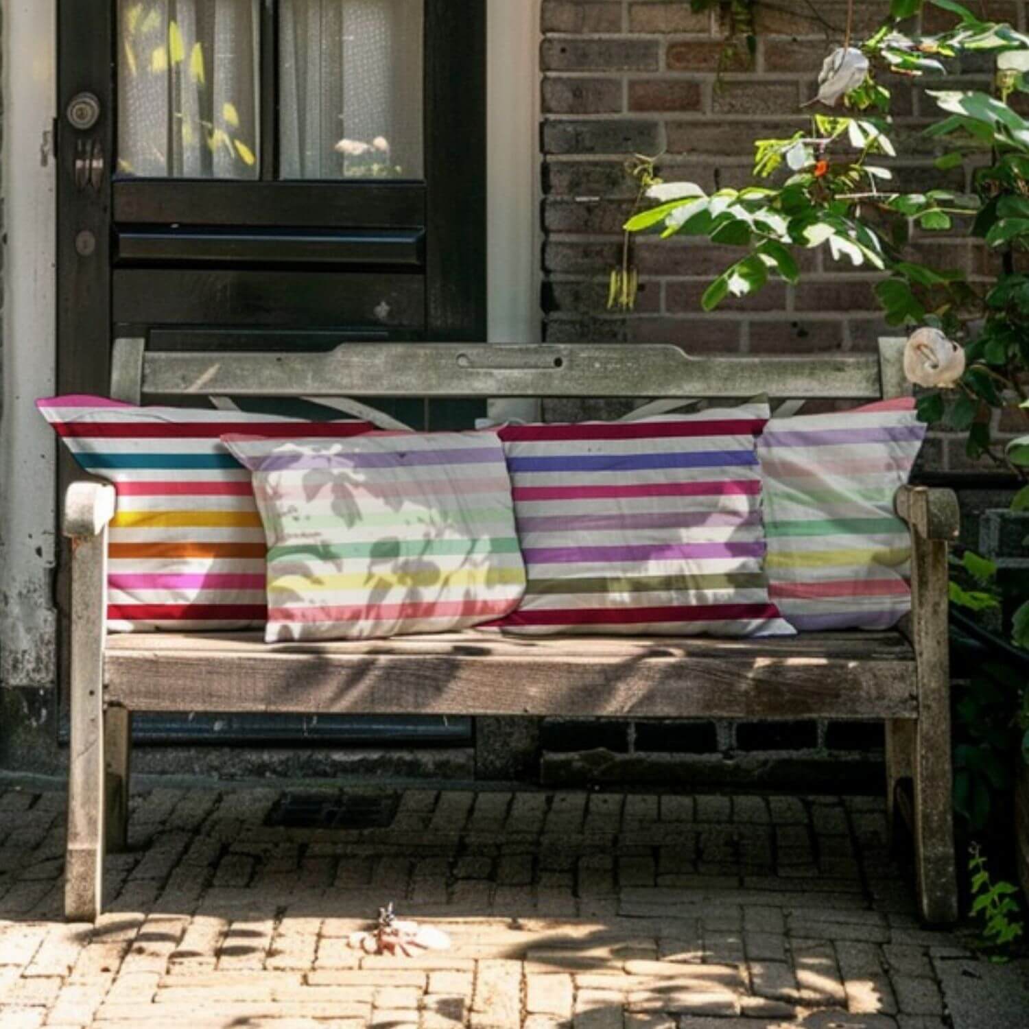 Baumwoll-Canvas - Blockstreifen Multicolor Lila-1 Baumwoll-Canvas - Blockstreifen Multicolor Lila-1