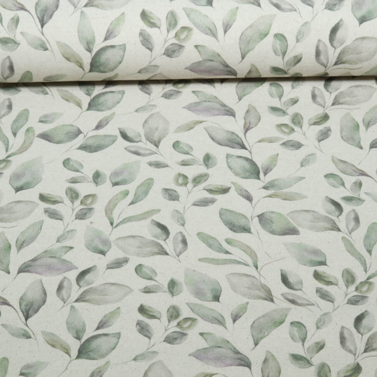 Toile canevas - Aspect lin digital Feuilles Nature-0 Toile canevas - Aspect lin digital Feuilles Nature-0