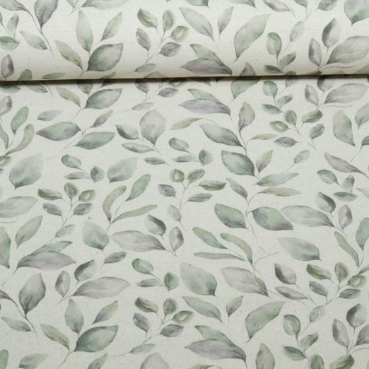 Toile canevas - Aspect lin digital Feuilles Nature Toile canevas - Aspect lin digital Feuilles Nature