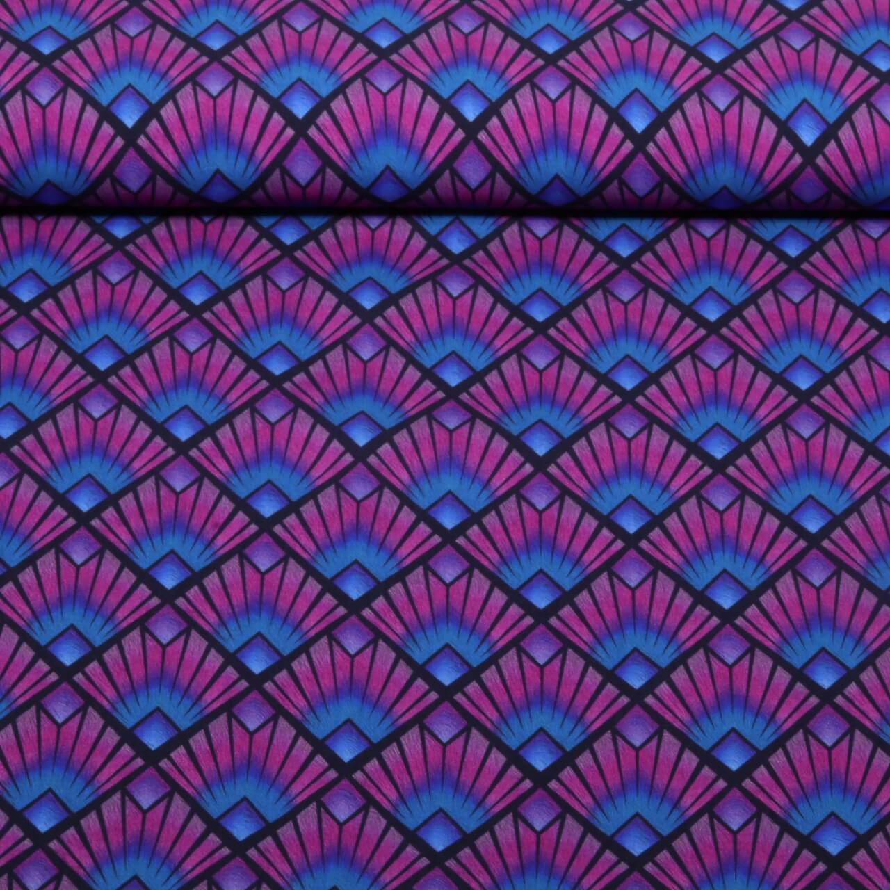 Viscose - Digital Graphique Bleu marine-0 Viscose - Digital Graphique Bleu marine-0