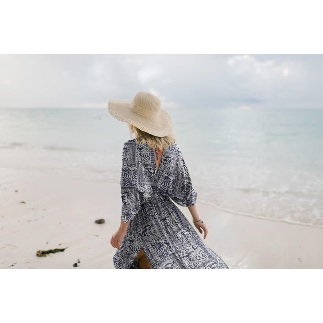 Tissu pour robes et chemisiers - Stretch Patchwork Navy-2 Tissu pour robes et chemisiers - Stretch Patchwork Navy-2