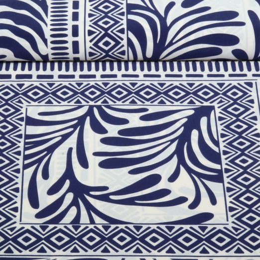 Tissu pour robes et chemisiers - Stretch Patchwork Navy