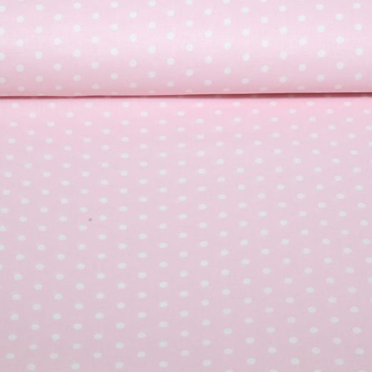 Coton enduit - Pois Rose