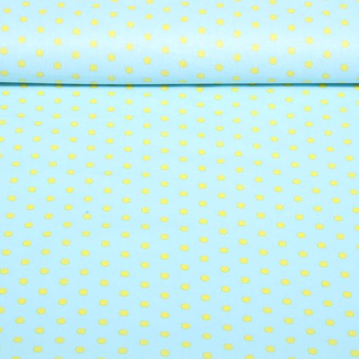Coton enduit - Pois Bleu clair