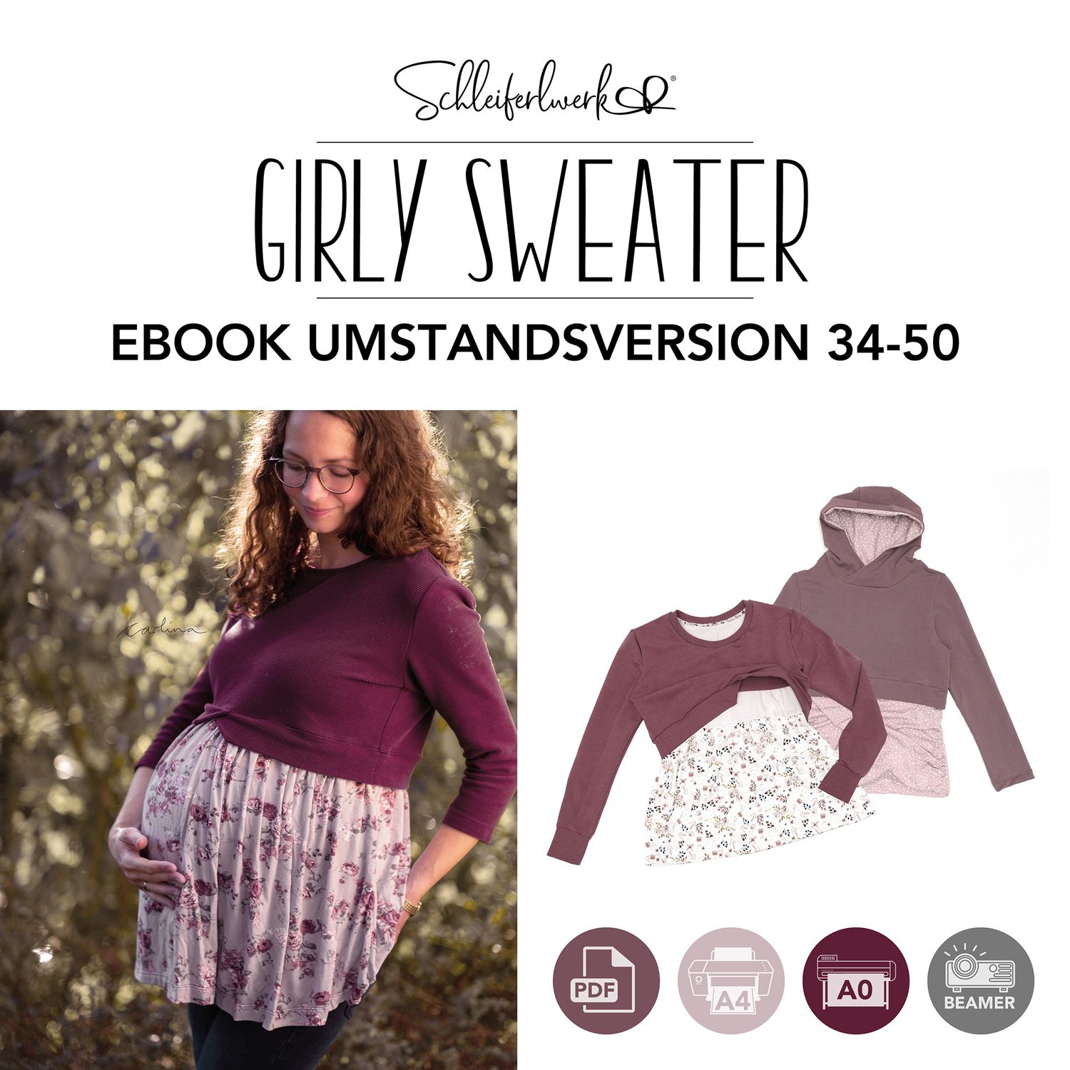 Pullover - Girly Sweater Umstands- und Stillversion - Schnittmuster eBook-1 Pullover - Girly Sweater Umstands- und Stillversion - Schnittmuster eBook-1