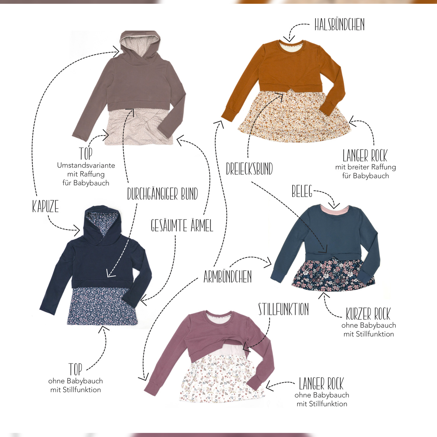 Pullover - Girly Sweater Umstands- und Stillversion - Schnittmuster eBook-2 Pullover - Girly Sweater Umstands- und Stillversion - Schnittmuster eBook-2