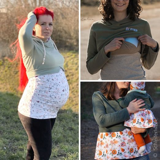 Pullover - Girly Sweater Umstands- und Stillversion - Schnittmuster eBook Pullover - Girly Sweater Umstands- und Stillversion - Schnittmuster eBook