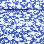 Viscose - Fleurs stretch bleu cobalt