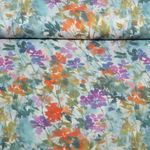 Satin viscose - Digital fleurs vert