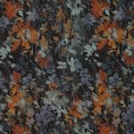 Viskosesatin - digitale blomster sort Viskosesatin - digitale blomster sort