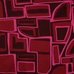 Bomuldssatin - Geometrisk bordeauxrød Bomuldssatin - Geometrisk bordeauxrød